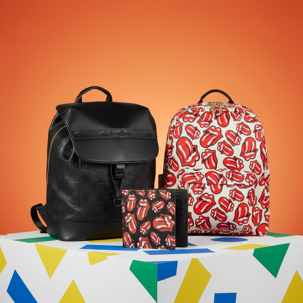 Rolling Stones Lifestyle Image with Geometric Background